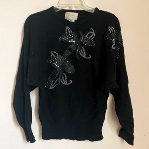 80s Lily Applique Sweater